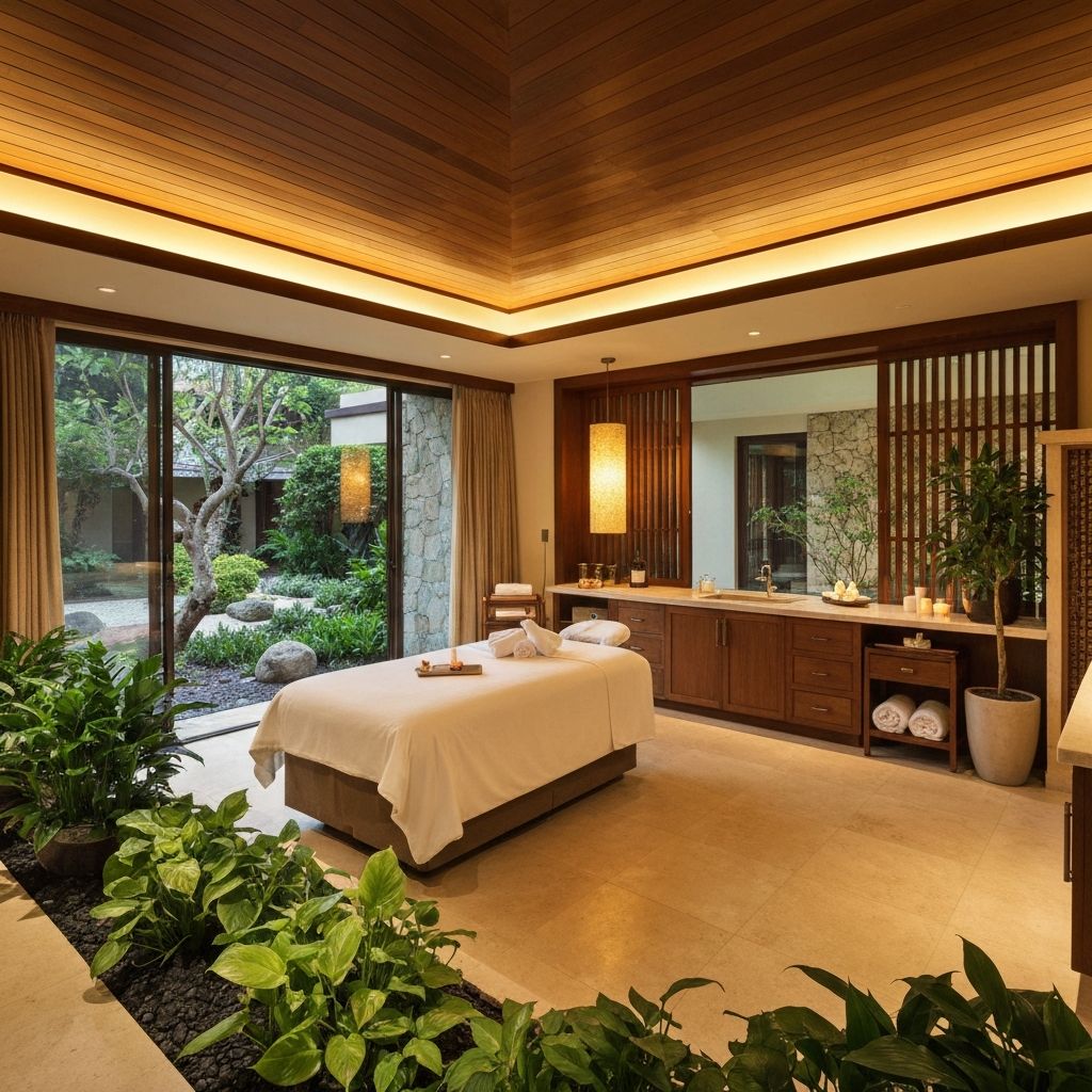 Elegant boutique resort spa treatment room suitable for Still Point wellness programmes